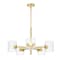 Designers Fountain Aries 5 Light Mid Century Modern Brushed Gold with Clear Ribbed Glass Shades Chandelier D284C-5CH-BG - alternate 1